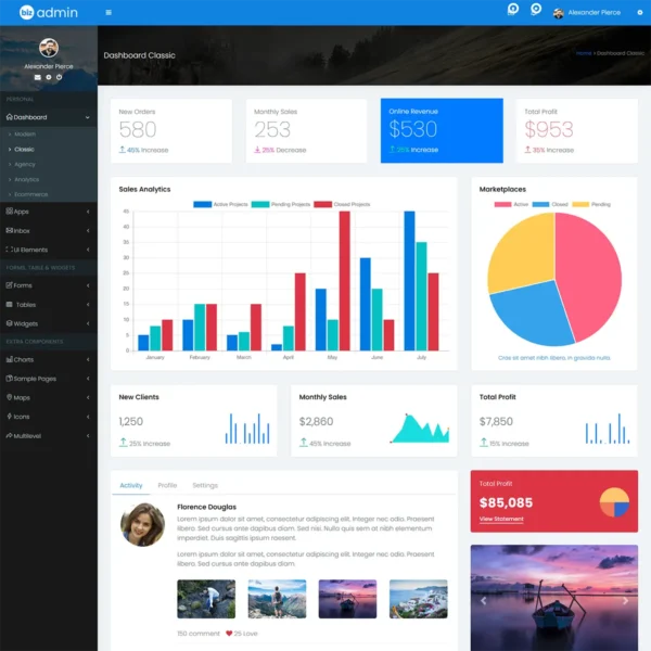 Bizadmin – Multipurpose Bootstrap 4 Admin Templates + UI Kit - Image 3