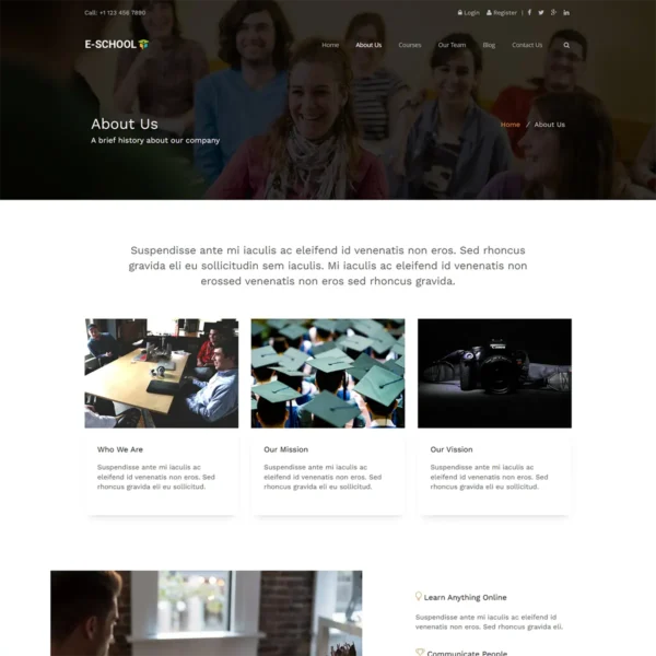 E-School – Professional Learning and Courses HTML5 Template - Image 2