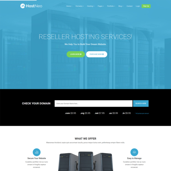 HostNeo – Professional Web Hosting Responsive HTML5 Template - Image 2