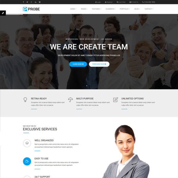 Probe – Responsive Multi-Purpose HTML5 Template - Image 2