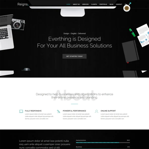 Reigns – Professional One Page HTML5 Templates - Image 2