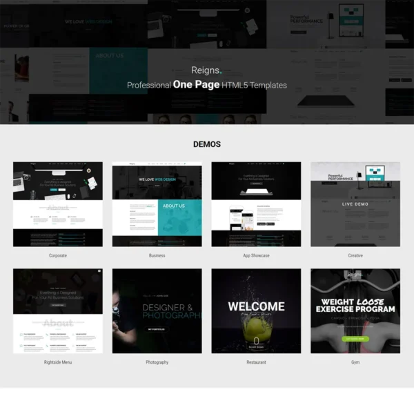 Reigns – Professional One Page HTML5 Templates