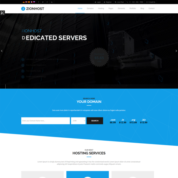 ZionHost – Web Hosting, Responsive HTML5 Template - Image 2