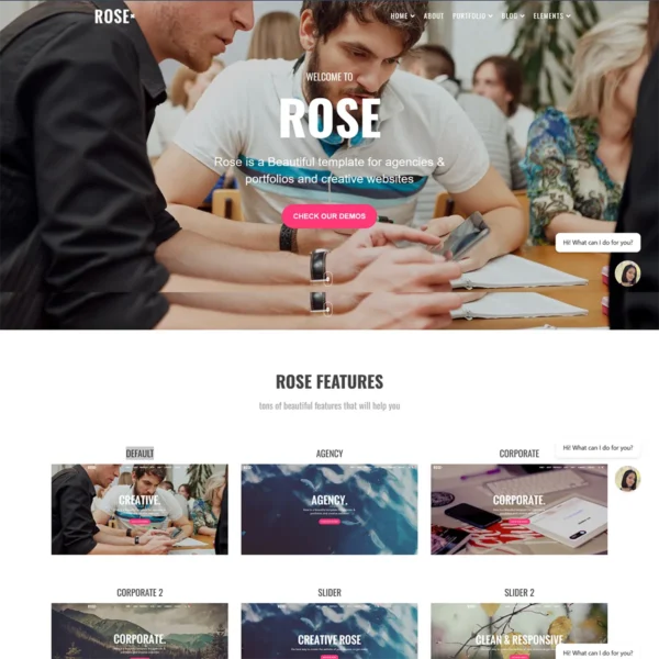 Rose - Responsive One Page Joomla 5 Template