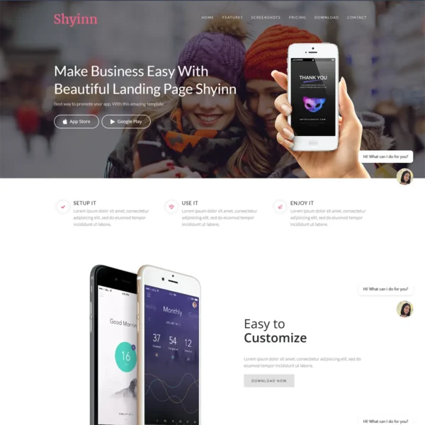 Shyinn - Responsive App Landing Joomla Template