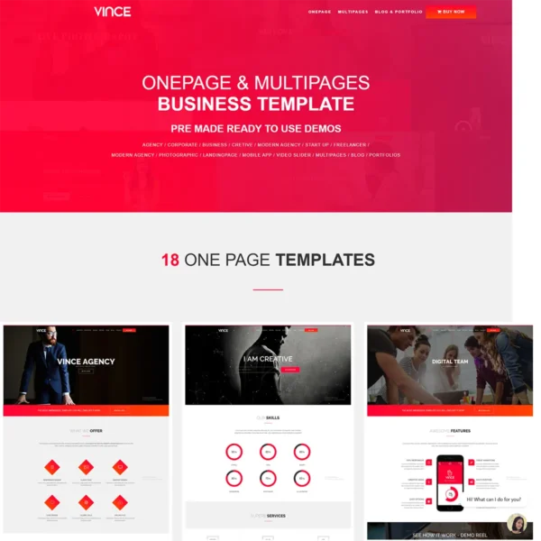 Vince - One Page & Multi Page Joomla 5 Template